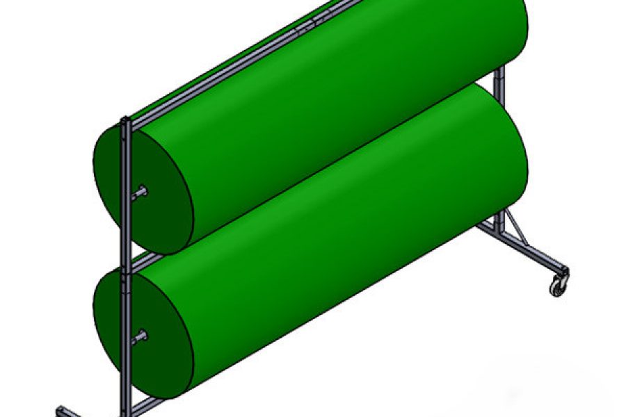 Dévidoir présentoir 2 rouleaux de gazon synthétique